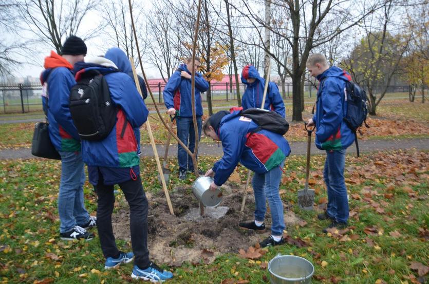 Студенты ГГТУ приняли участие в высадке деревьев, приуроченной к 100-летию ВЛКСМ