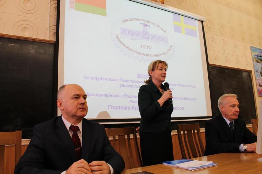 ГГТУ имени П.О.Сухого посетила Чрезвычайный и Полномочный Посол Королевства Швеция в Республике Беларусь